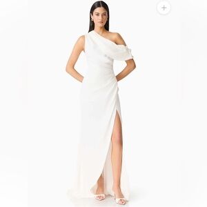 elliatt isadora white off the shoulder maxi gown bridal dress size medium NEW